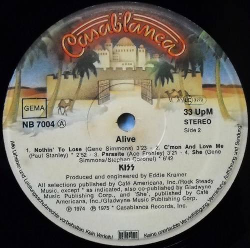 KISS - ALIVE - DBL LP - GERMANY - GATEFOLD - EXC / EXC / VG+