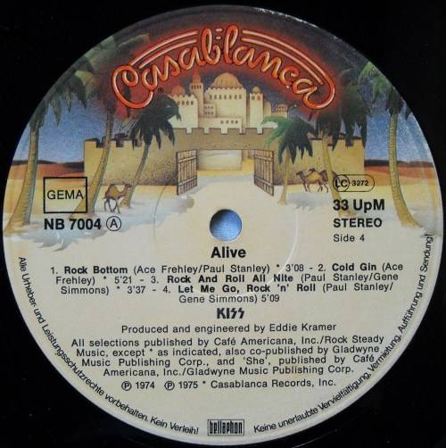 KISS - ALIVE - DBL LP - GERMANY - GATEFOLD - EXC / EXC / VG+