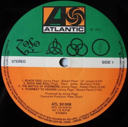 LED ZEPPELIN - UNTITLED - LP - EUROPE - GATEFOLD - EXC / EXC - WITH ORIGINAL INNER