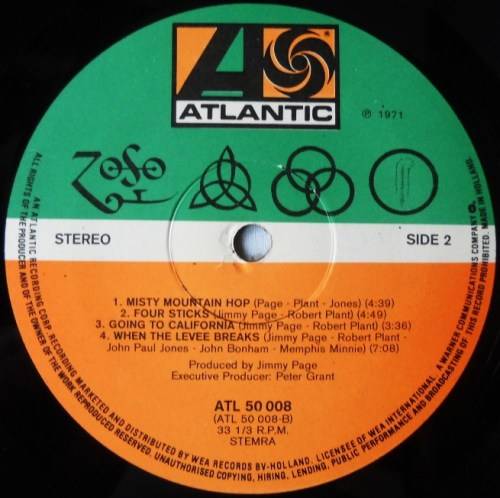 LED ZEPPELIN - UNTITLED - LP - EUROPE - GATEFOLD - EXC / EXC - WITH ORIGINAL INNER