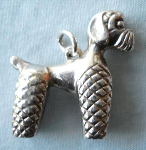 STERLING SILVER DOG CHARM-POODLE-VINTAGE-LOVELY-925