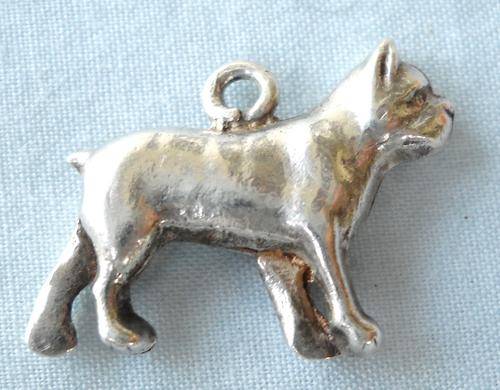 SILVER DOG CHARM-STAFFORDSHIRE TERRIER-STERLING-VINTAGE-925-LOVELY STAFFIE