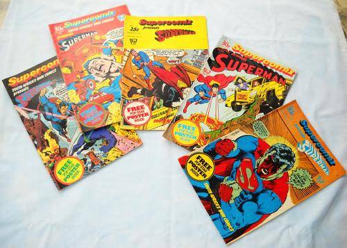5x SUPERMAN COMICS-SUPERCOMIX South Africa-1981-1982-No's 19 20 21 22 23-LOVELY CONDITION