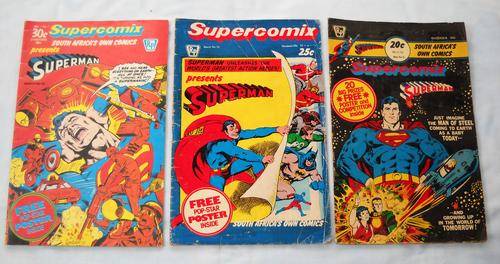 3x SUPERMAN COMICS-SUPERCOMIX South Africa-1979-1981 No's 5 10 22-GREAT CONDITION