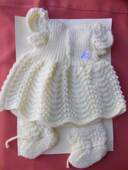 Baby Love doll knitted yellow dress + bootie set
