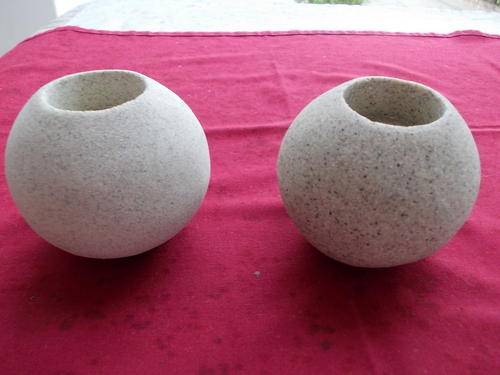 2x Sand Ball candle holders