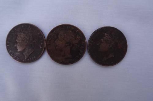 British Half Pennies 1825,1827 and 1858