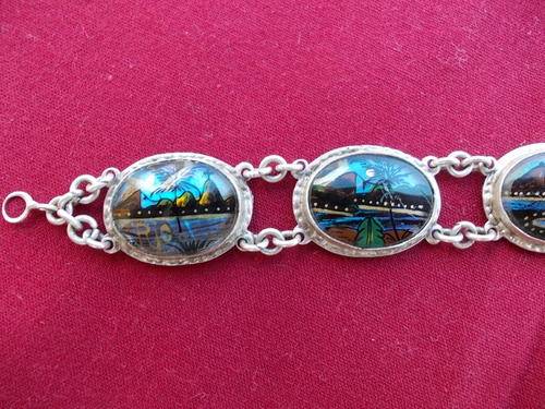 Vintage Sterling Silver Alfano Brasil Butterfly Wing Bracelet