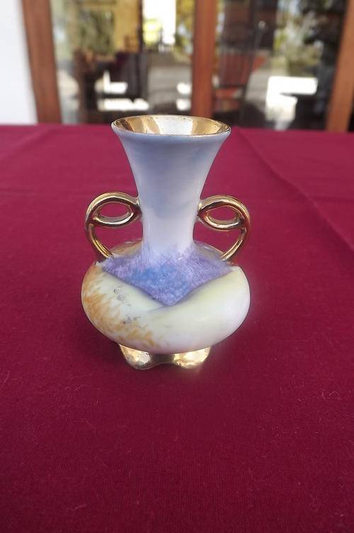 Mini Porcelain Vase with gold trim vase