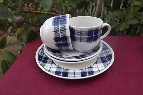 Set of 2 cups and saucers and 1 small plate by Continental Fine China - as New