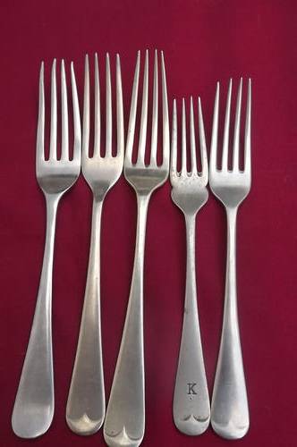 Lot of 5 Nickel Silver Forks as per scan