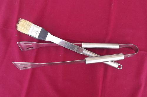 Stainless Steel Braai Tong and Brush