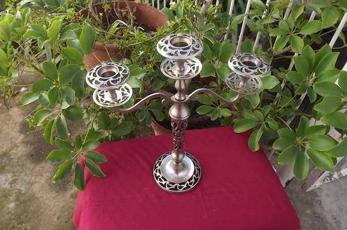 Tall Metal Candle Holder -  36cm high