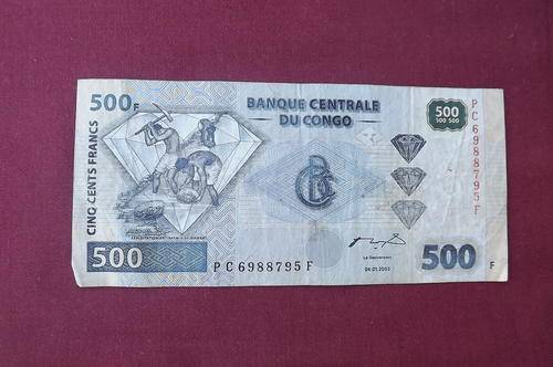 Banknote from Central Bank of the Congo -04.01.2000 - 500 Francs