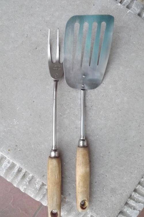 Vintage Kitchen Utensils with Wooden Handles