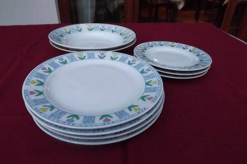 Set of 9 Plates, 2 Soup Plates, 4 Small Plates and 3 Side Plates made in China - As new