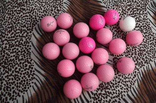 Collection of 19 Pink Golf Balls and 1 White Golf Ball with Various Names - priced per item