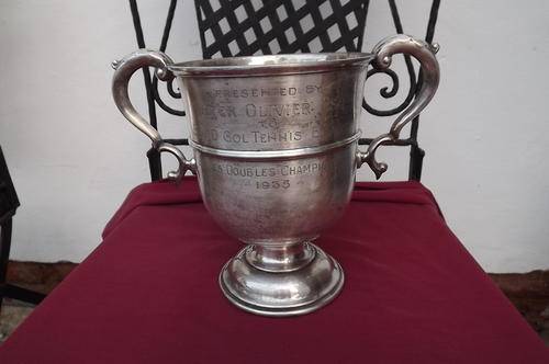 Large EPNS Trophy without Base -pres. by Pieter Olivier Esq to SWD Col. Tennis Board Ladies Dbl 1935