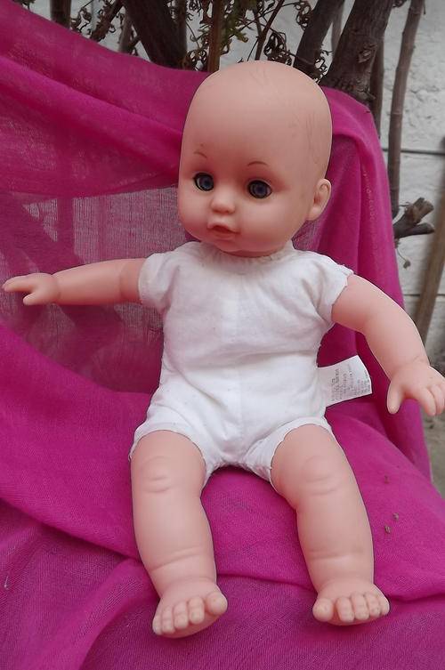 Doll with Soft Material Body - soft plastic arms and legs and hard head - length - 29cm