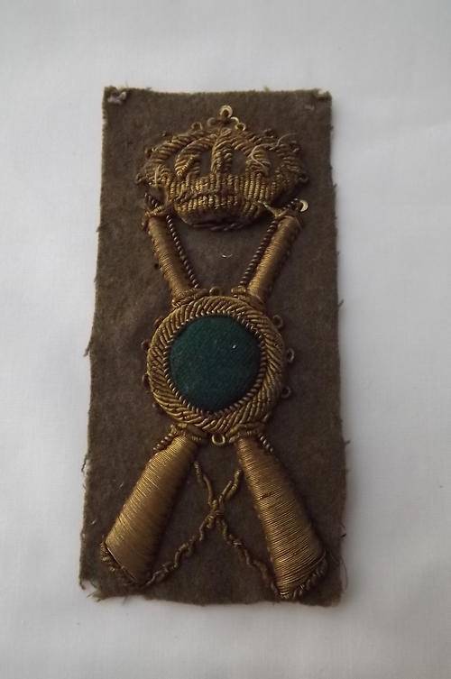 WW2 Italian GAF Inf. Mountain Troop Cloth Badge with Gold Thread Embroidery-good condition