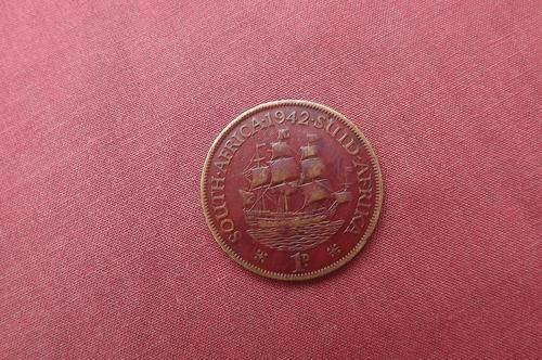 Union of SA 1942 One Penny in EF Condition - see scans - Red Colour