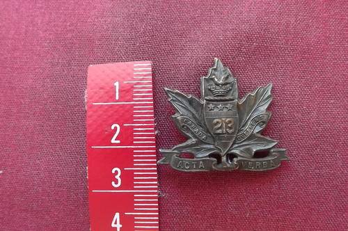 Canadian WW1 213 Battalion (Toronto Americans) Collar Badge - Ellis Bros. - 2 lugs