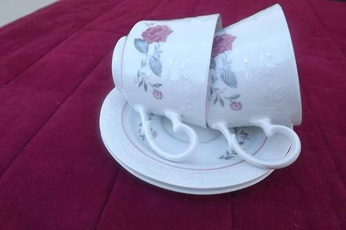 Set of 2 Cup & Saucers from Continental Fine China - Beautiful Floral Pattern - very good condition