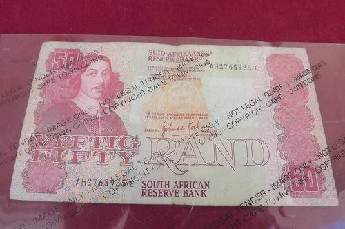 SA Reserve Bank R50 Note 1984 signed G de Kock - Alphabetic Numbering - VF+  Condition