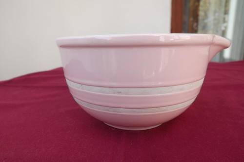 Pottery Bowl with Pink Glazing Outside - 15.5cm diameter