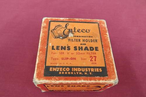 Enteco combination filter holder and lens shade.32 mm filter.Slip on size 27 mm.