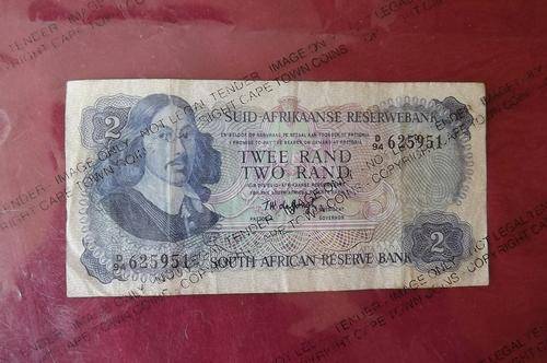 S.A Reserve Bank R2 signed TW de Jongh 1974.Good condition