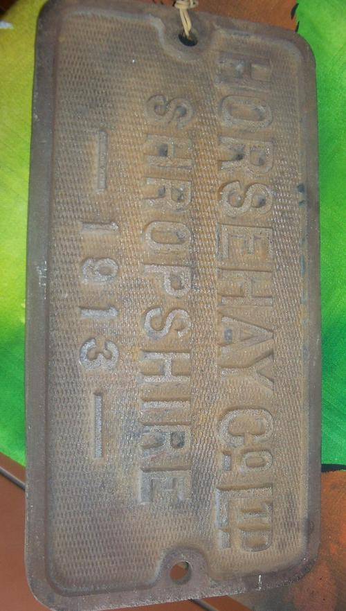 Railway Makers Plate Horsehay Co. Ltd. Shropshire 1913