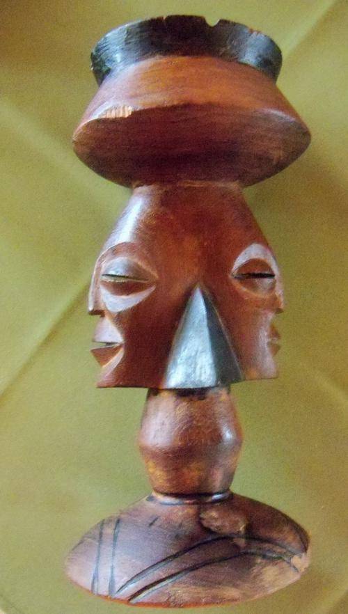 African Art Wooden Ashtray