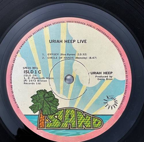 URIAH HEEP LIVE  LP VINYL / ESTIMATE R R 10- R 20