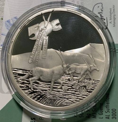 Two Ounce silver 50 Cents Kgalagadi Transfrontier Peace Park Mintage number 159 original box and coa