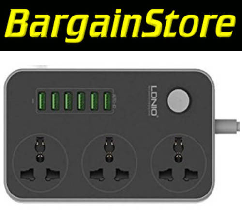 6 USB Desktop Charger with 3 Universal Power Sockets