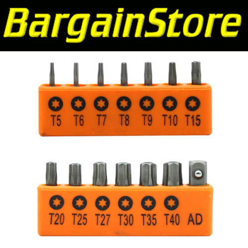 14 Piece Tamper Resistant Torx Bit Set - 3 ON AUCTION