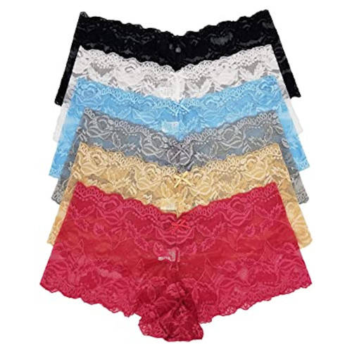 12 Pack Ladies Lace Boyshorts Underwear