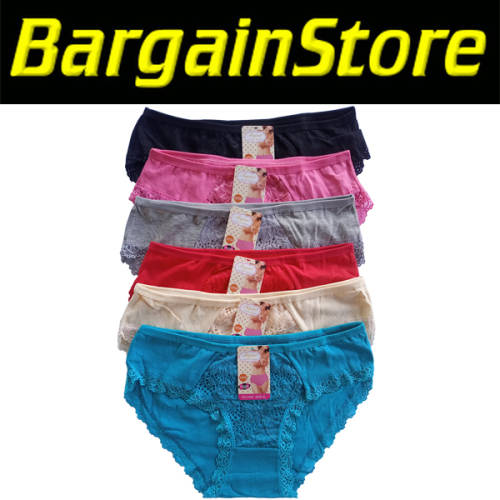 6 Pack Ladies Cotton Bikini Underwear