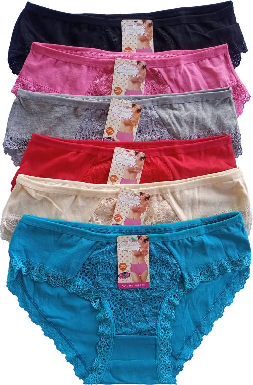 6 Pack Ladies Cotton Bikini Underwear