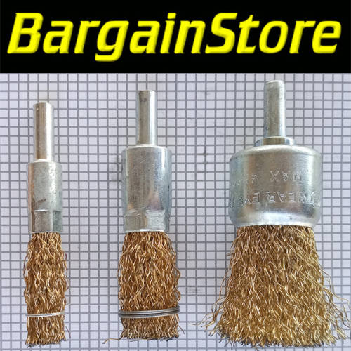 3 Piece Wire Brush Drill Bit Set