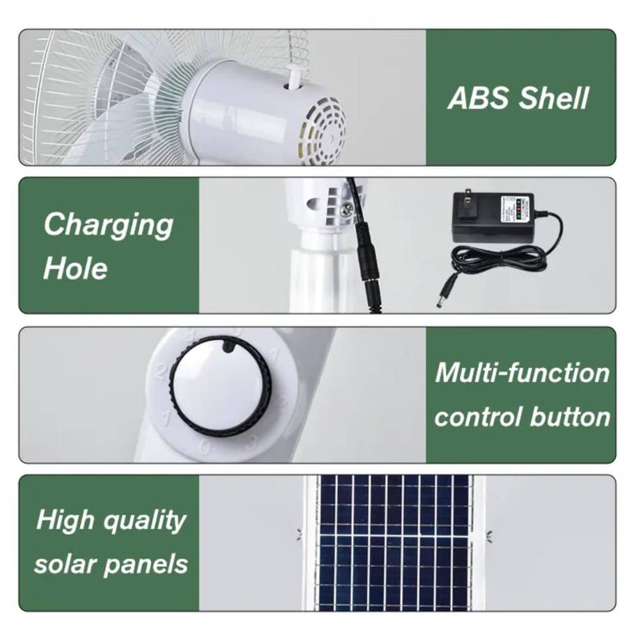 16inch Standing Solar Rechargeable Fan