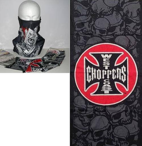 WEST COAST CHOPPERS - BIKERS CROSS - FACE MASK  Bandana Tubular Motorcycle Buff Type Scarf