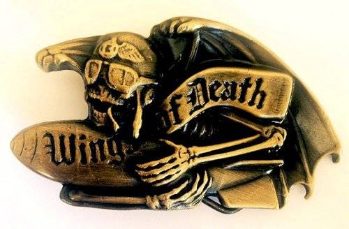 Bikers belt buckle "Wings of death"