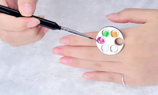 The Nail Art - Mini Stainless Steel Nail Polish Color Mixing Palette Ring Finger Palette for Acrylic
