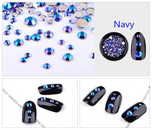 The Nail Art - Color AB Diamond Pot - Navy