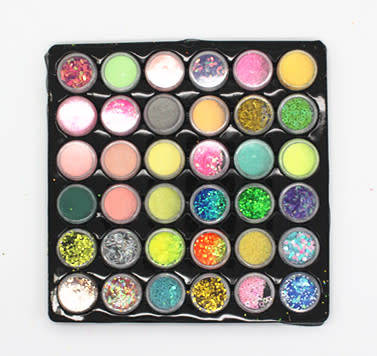 The Nail Art - 36pcs Round Glitter Pots