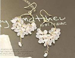 Charming grape crystal edging Earring