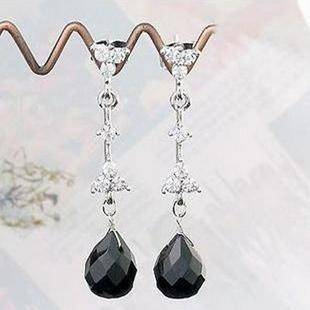 Stunning Black Tear Tassel Earring