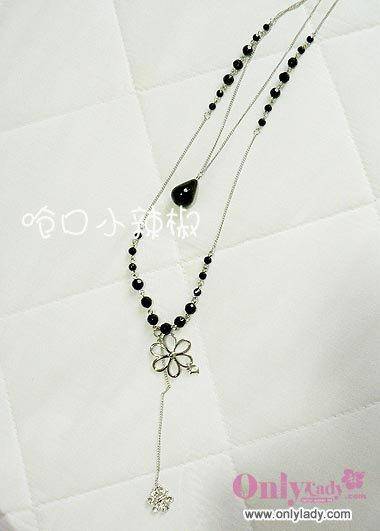 DIOR DOUBLE LAYERS BALCK PEARL NECLACE